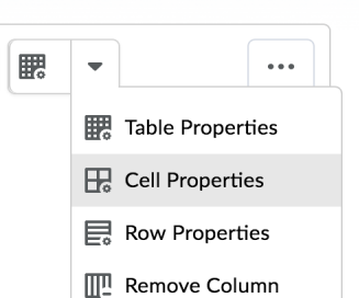 Table Options