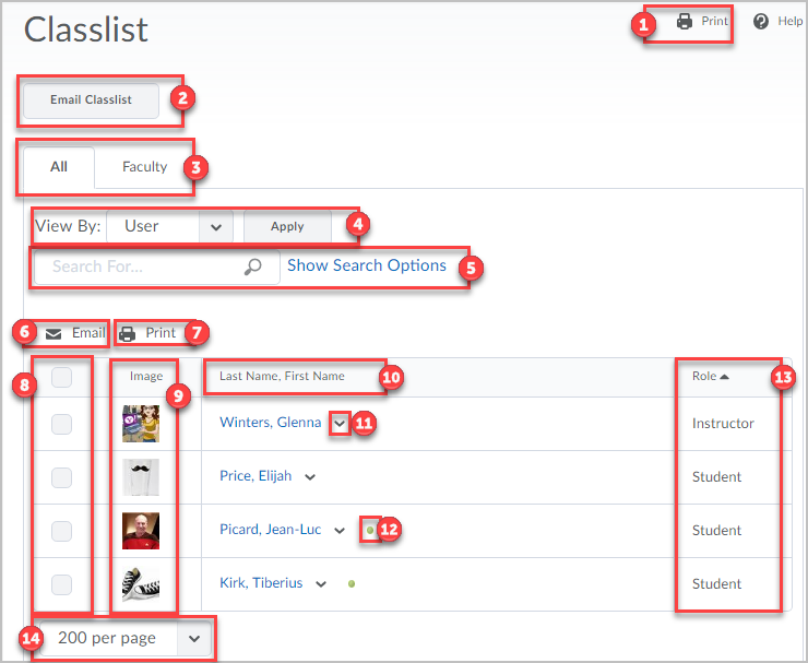 Online Campus - Classlist Tool